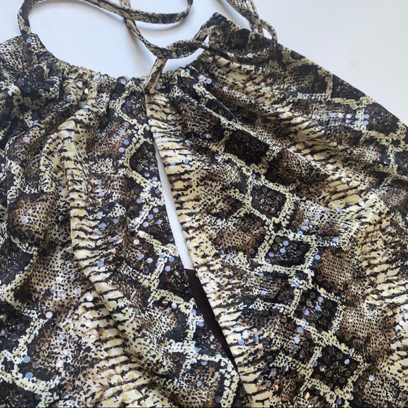 Vintage Janine Sequin Snakeskin Halter Dress - Picture 4 of 5